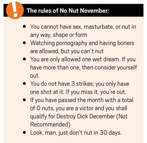 No nut November, try to make me fail