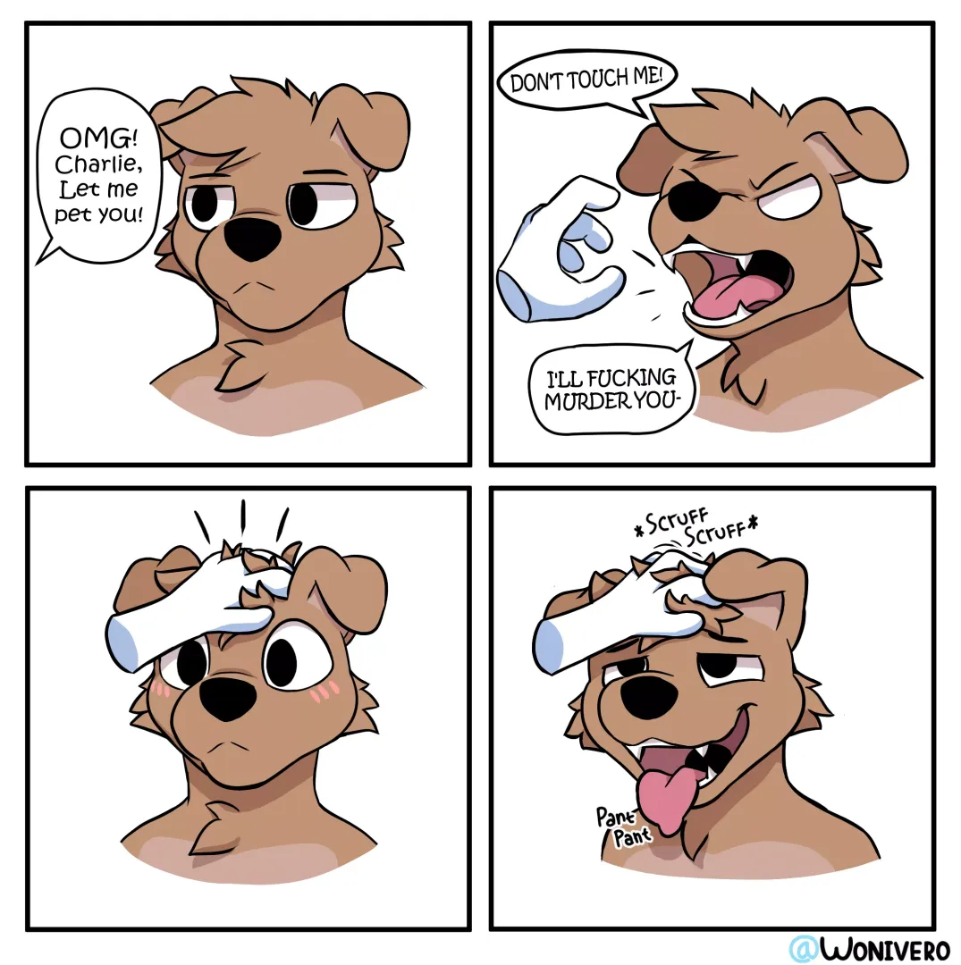 No one can resist headpats (comic by me)