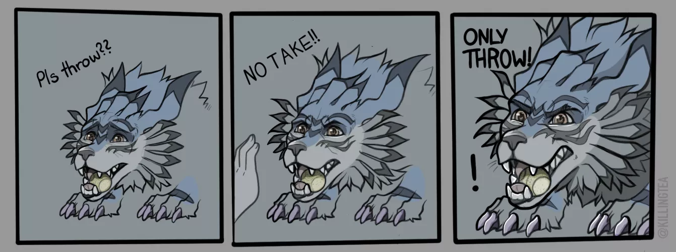 NO TAKE - ONLY THROW, silly art by me @KillingTea :)