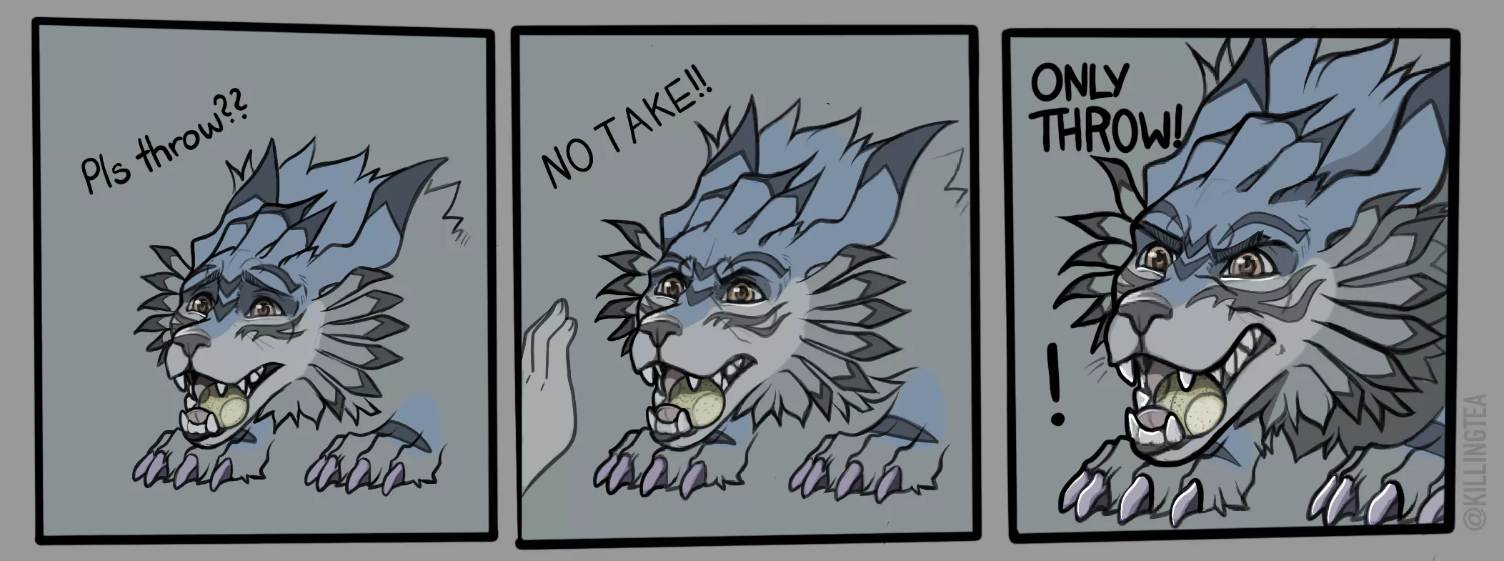 NO TAKE - ONLY THROW, silly art by me @KillingTea :)