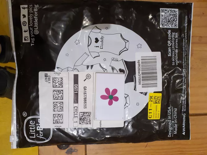 Not discreet packaging! I purchased a onsie from the little for big store on amazon, for the free next day delivery and this is how it arrived... Thankfully I didn't have to explain this to anyone but I'd recomend keeping clear from the amazon store if