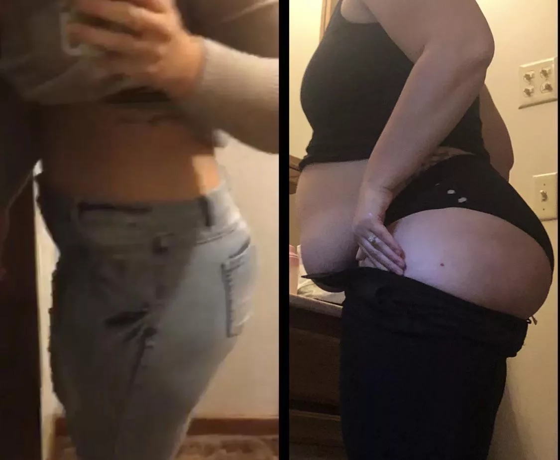 Not sure what takes the spotlight now, the belly or the booty ????