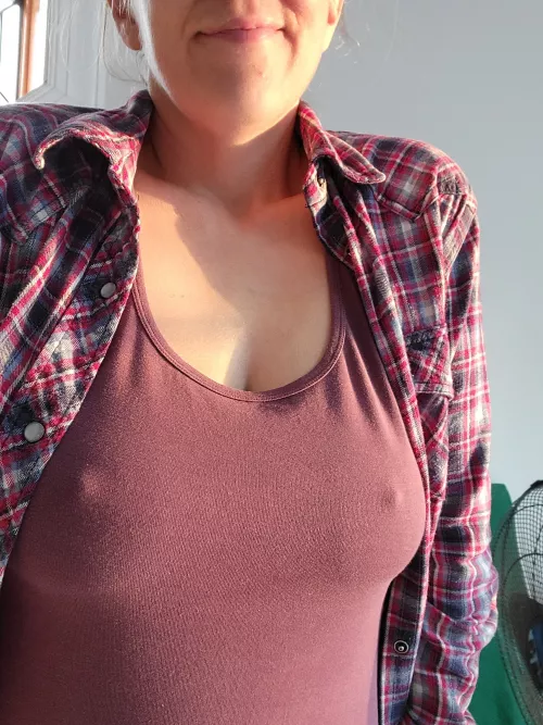Not wearing a bra and wearing flannel is a great combination, I think