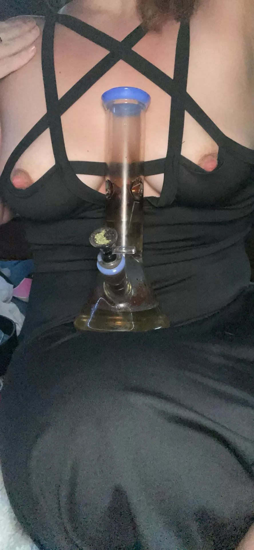 Nothing as good as getting home from work, taking the bra of[f], and hitting it deep 💨