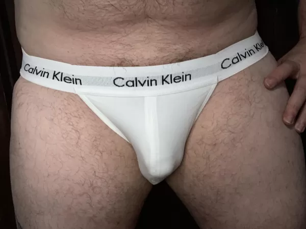 Nothing fancy, just a white Calvin Klein jockstrap Nothing fancy, just a white Calvin Klein jockstrap