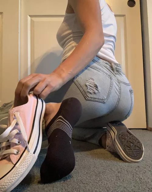 Noticed you were staring at my shoes, I knew you wanted to see my socks hiding underneath 😉