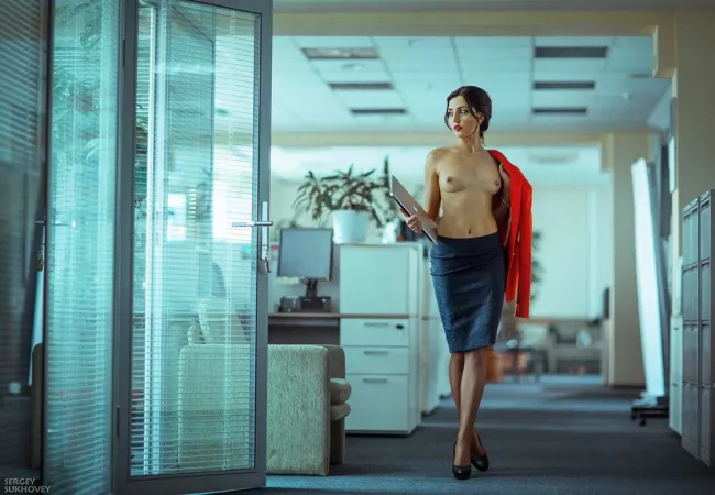 Nude in the office Nude in the office