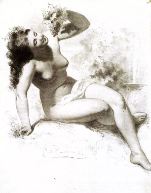 Nude with Grapes