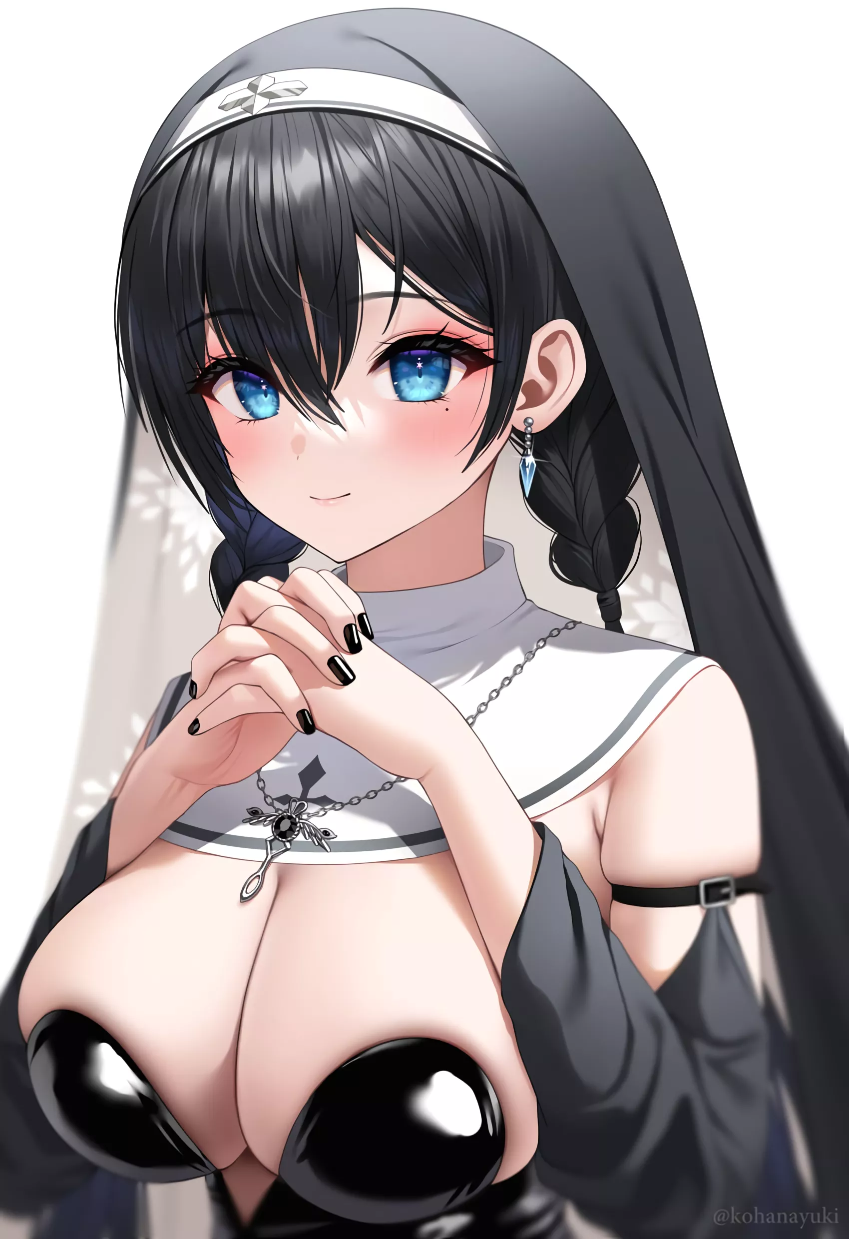 Nun with twin braids (kohanayuki) [Original]