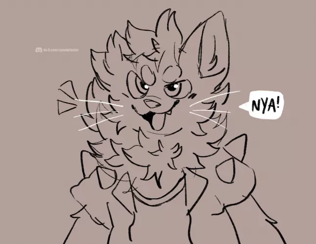 nyaaa >:3 <art by me @spookyfoxinc on twitter>