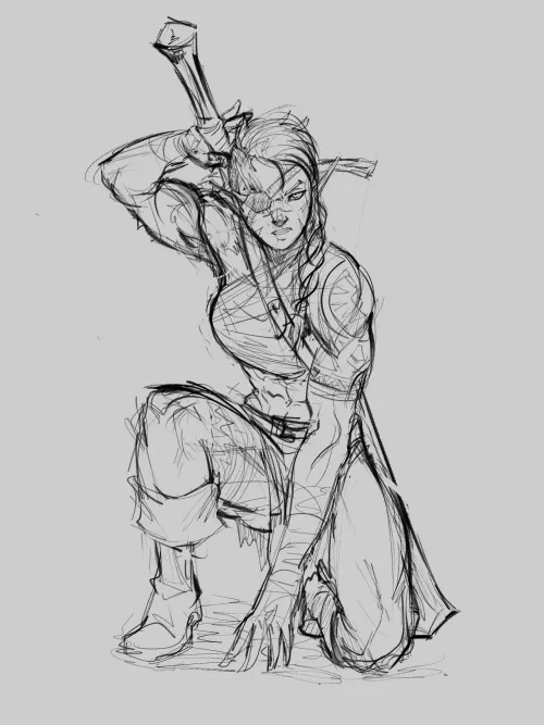 (OC) Elf Barbarian Sketch (OC) Elf Barbarian Sketch