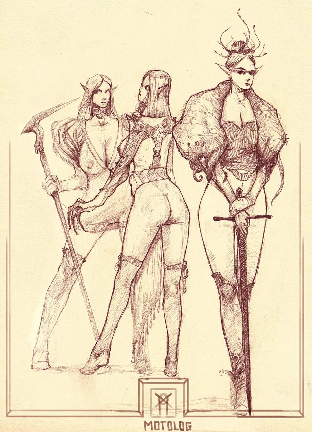 [OC] elf noble and her bodyguards