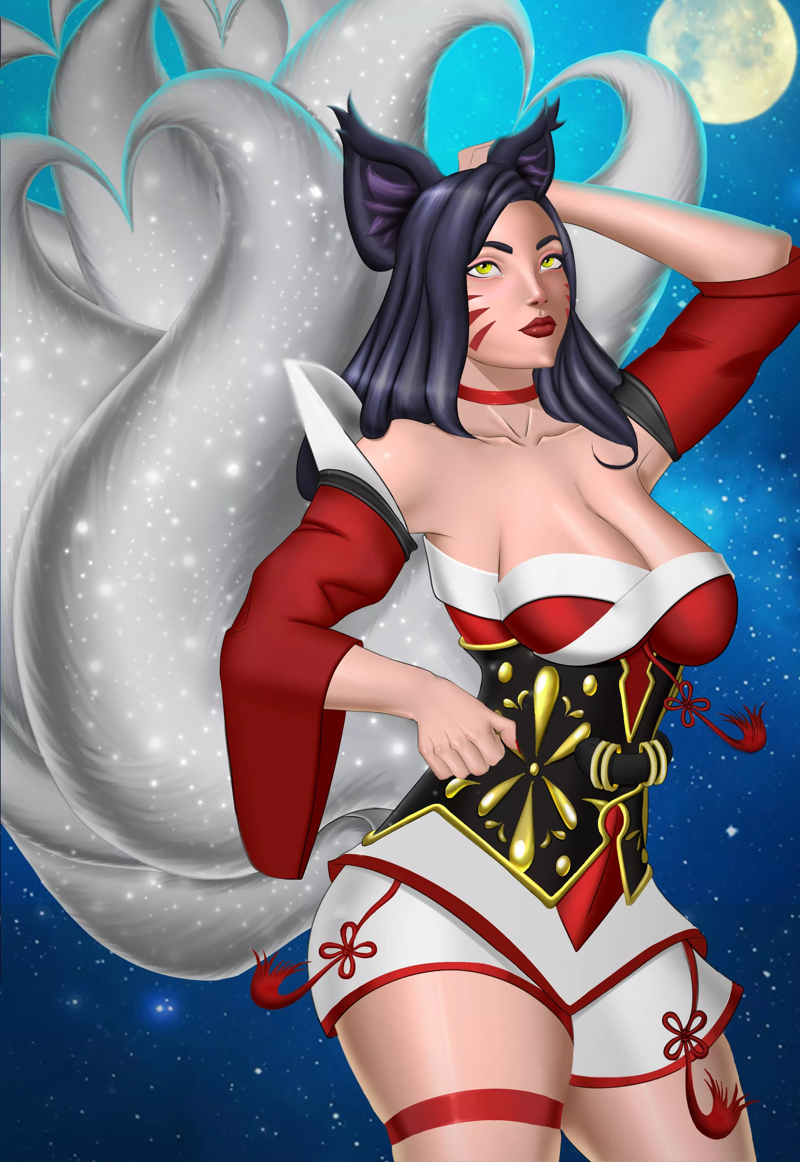 [OC] My (Ahri) Fan Art i [EX_CLAIM] did. Let me konw i you want more content like this ^^