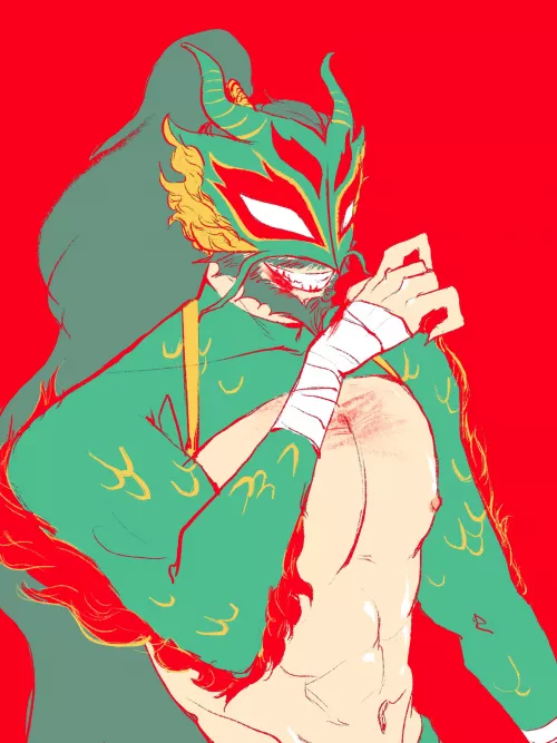 [OC] my dragon wrestler 🐉