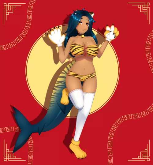 [OC] Shark girl with tiger theme for Chinese New Year