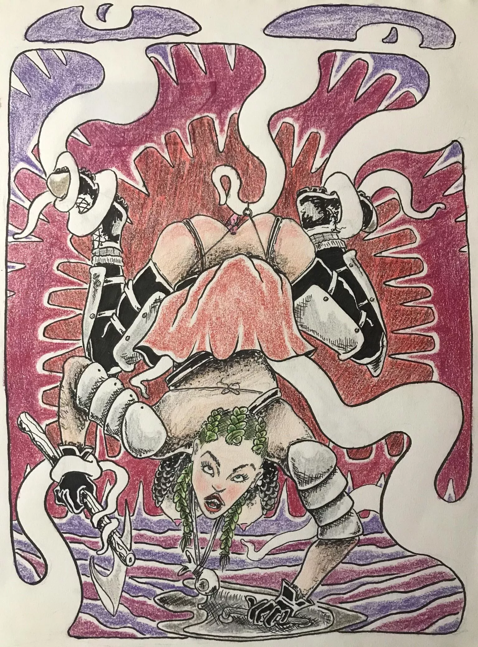 (Oc) some line art and a little bit of colored pencils from the other day