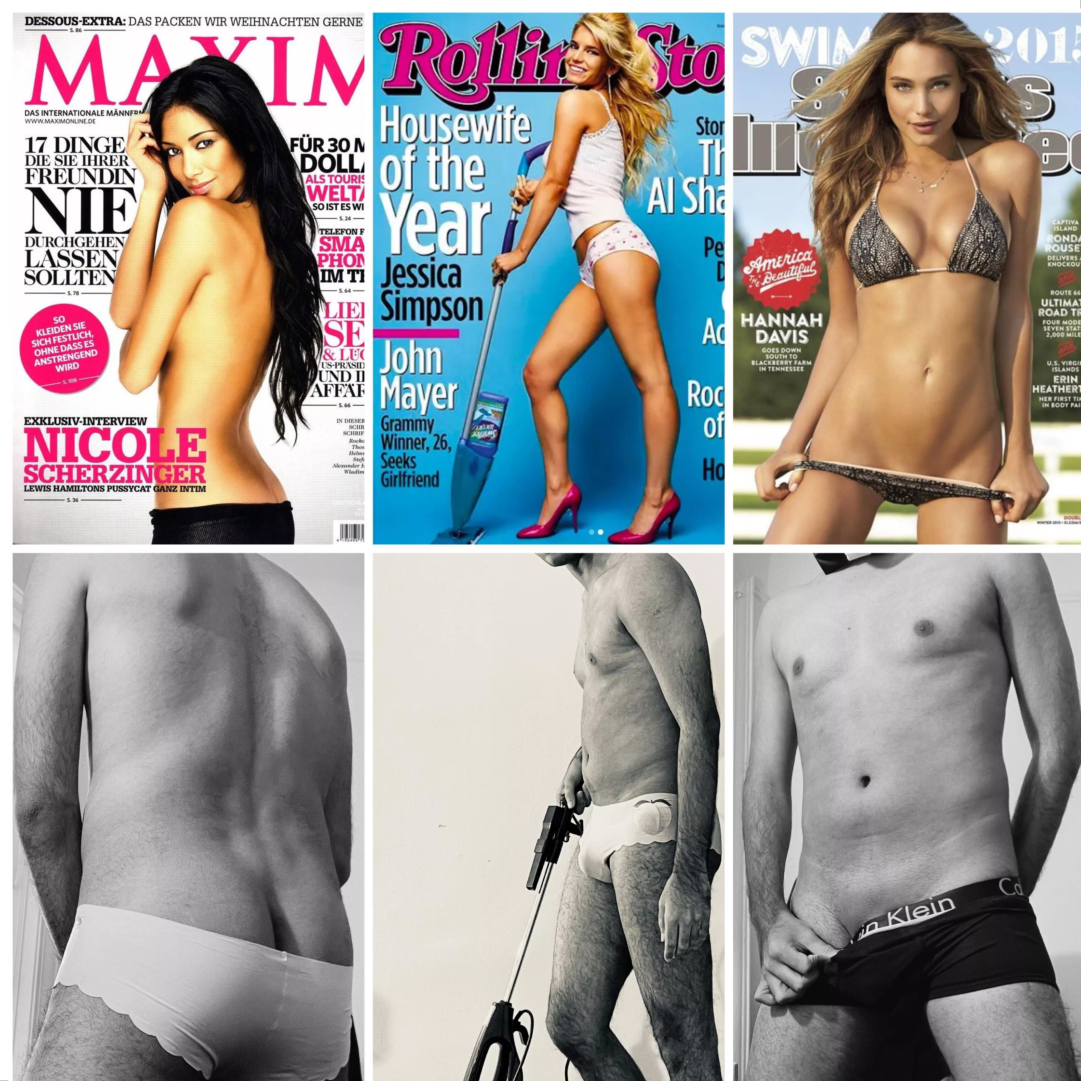 [oc] Stripped like a magazine model. Any other objectifying ideas?