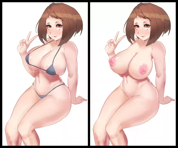 Ochako bikini on/off [@sivildreams]