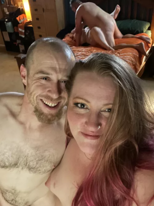 Off to hit the shower with my guy, legs shaking, thighs dripping, spouses still fucking where we left them. We started as swingers but we have got a thing going on… on to poly life!!!