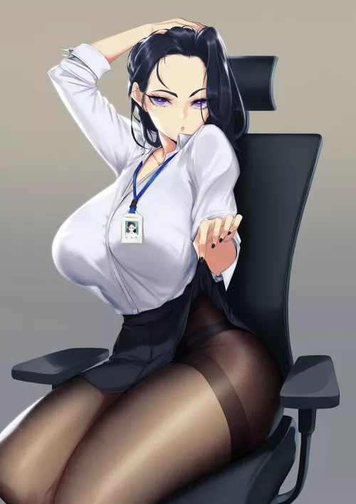 Office lady luring in her next prey Office lady luring in her next prey