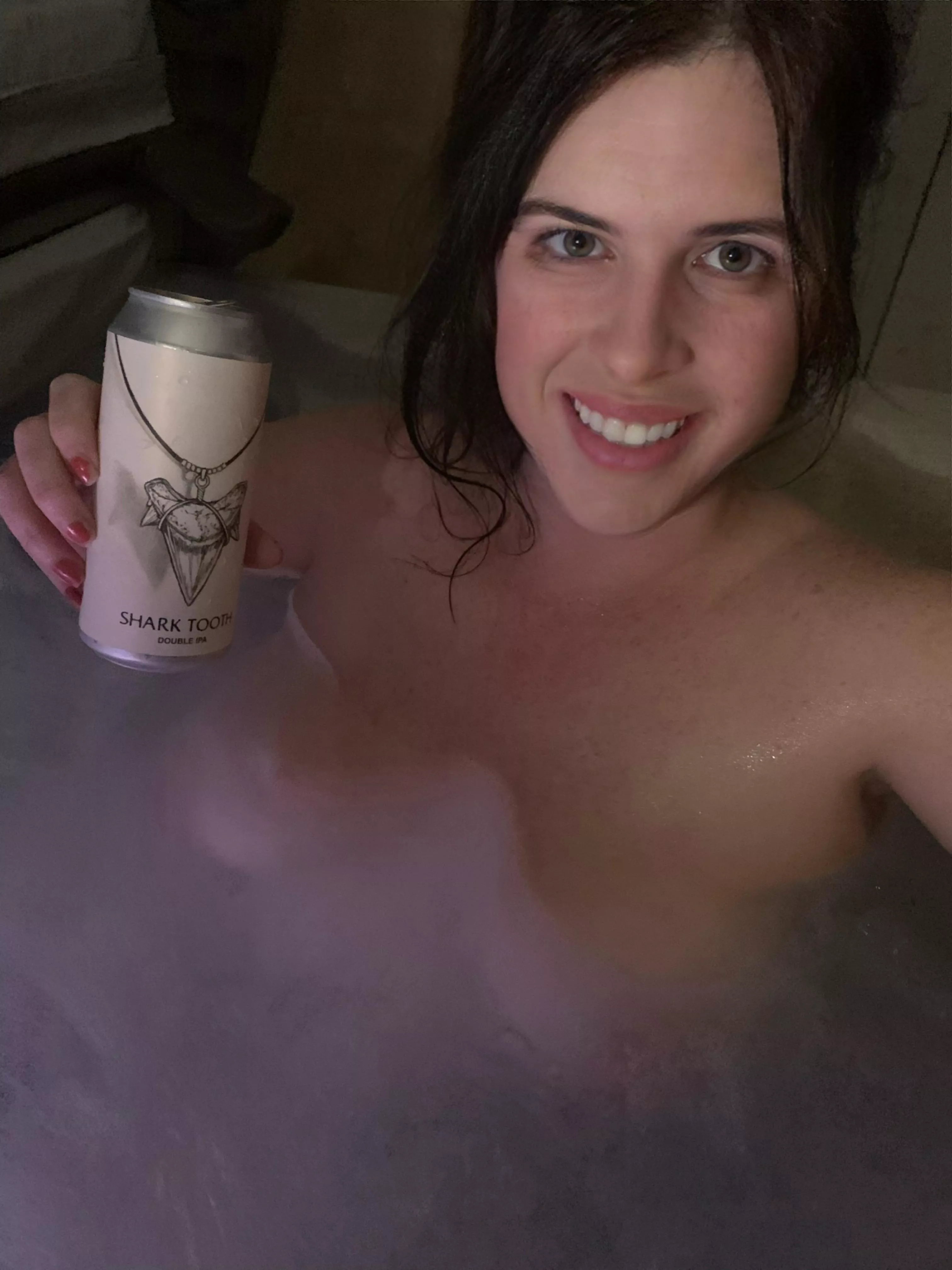 Oh hot tub, how I missed you. Drinking a Shark Tooth ipa from Channel Marker.