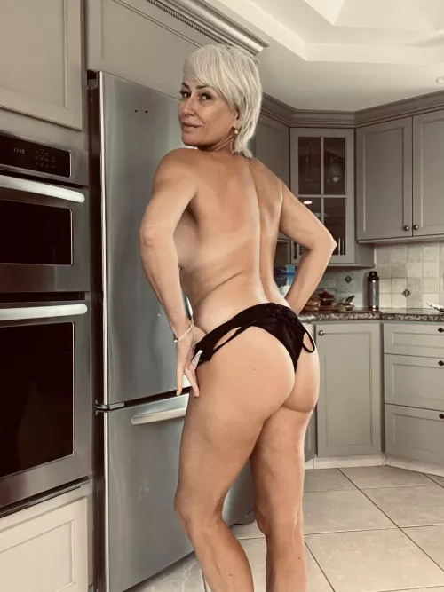 Oh …. I was just getting out of this wet swimsuit …