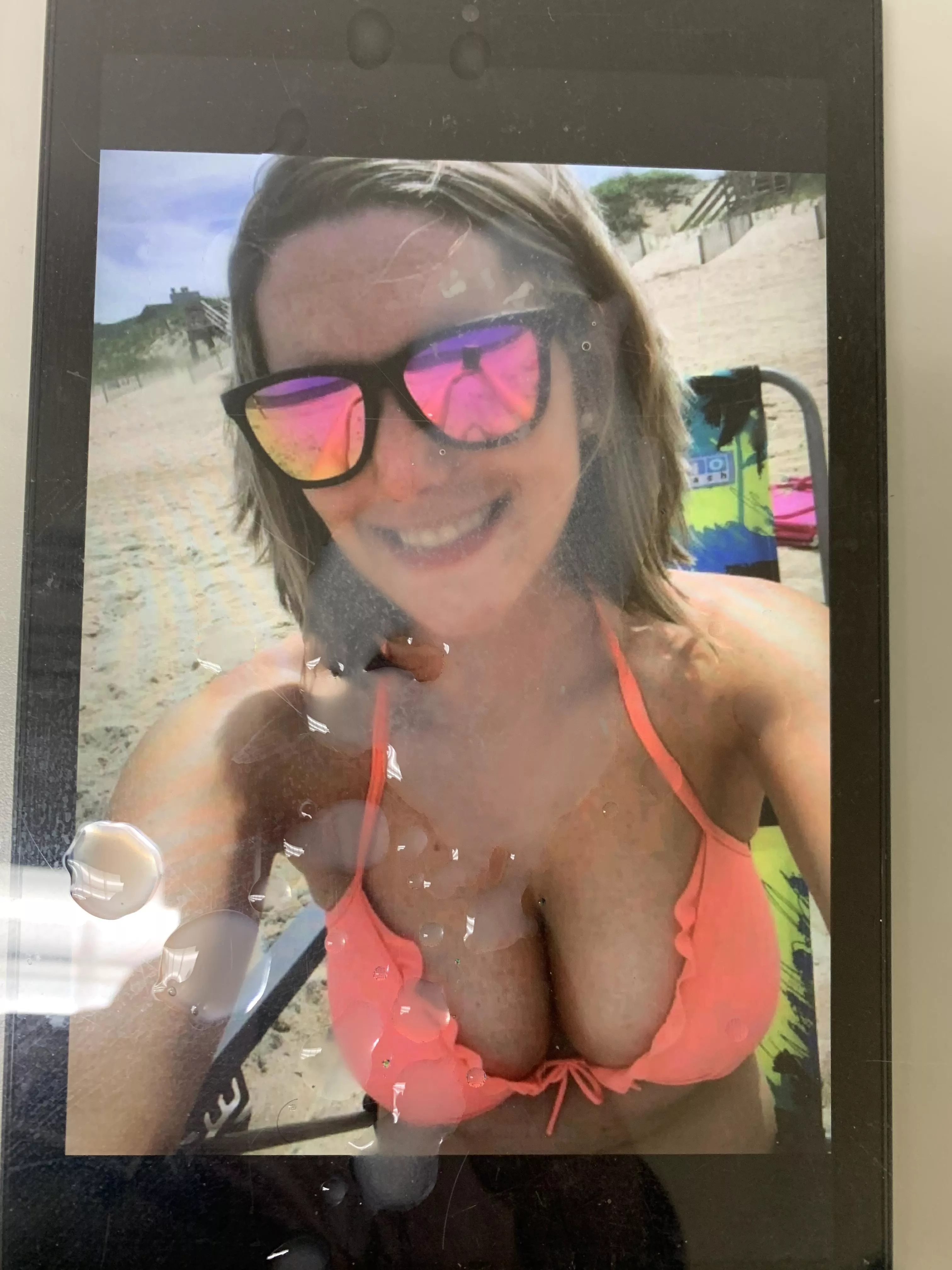 On her perky tits! On her perky tits!