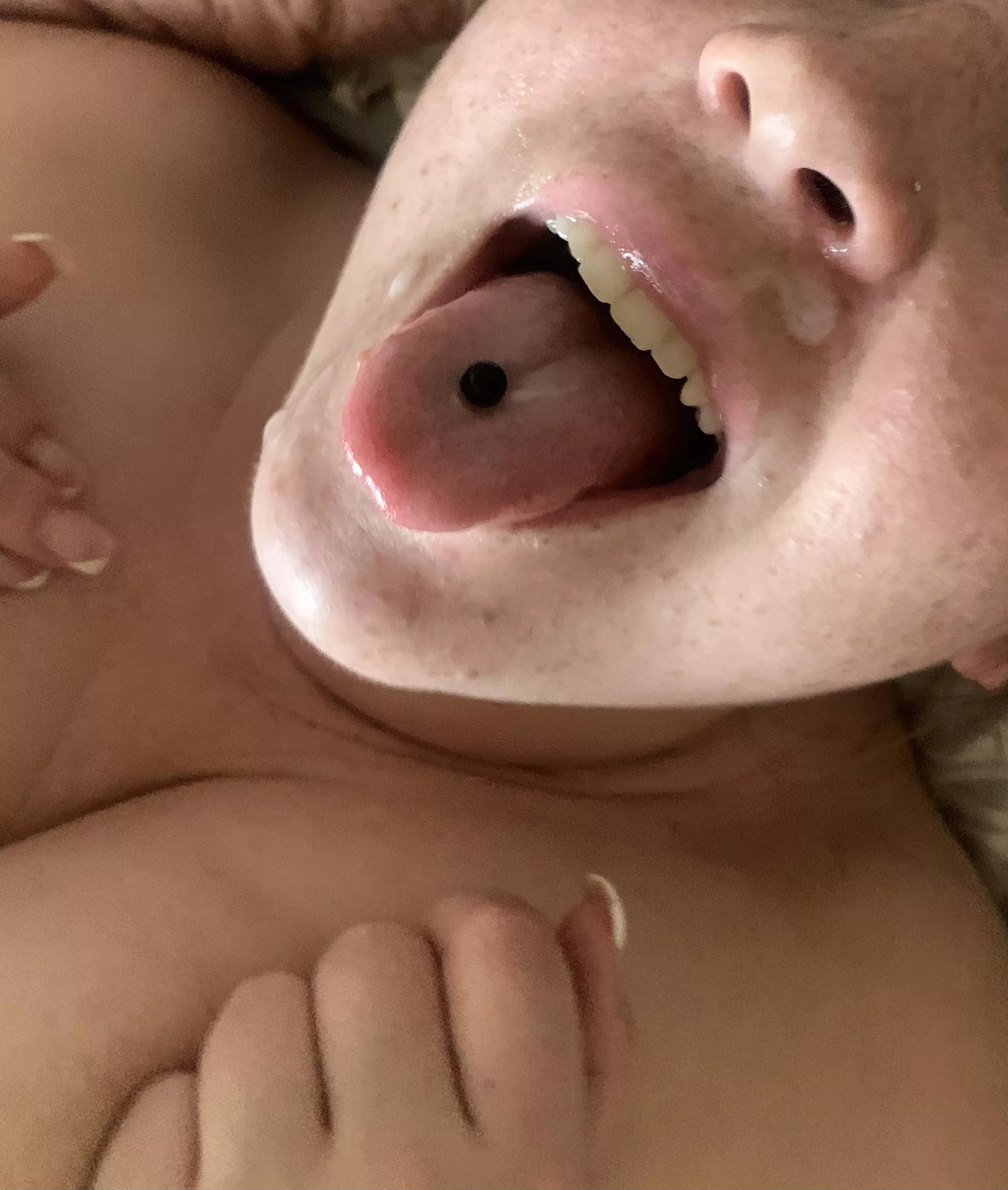 On my face and mouth ๐ On my face and mouth ๐