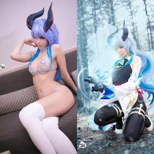On// Off Ganyu cosplay from Genshin Impact by Kate Key
