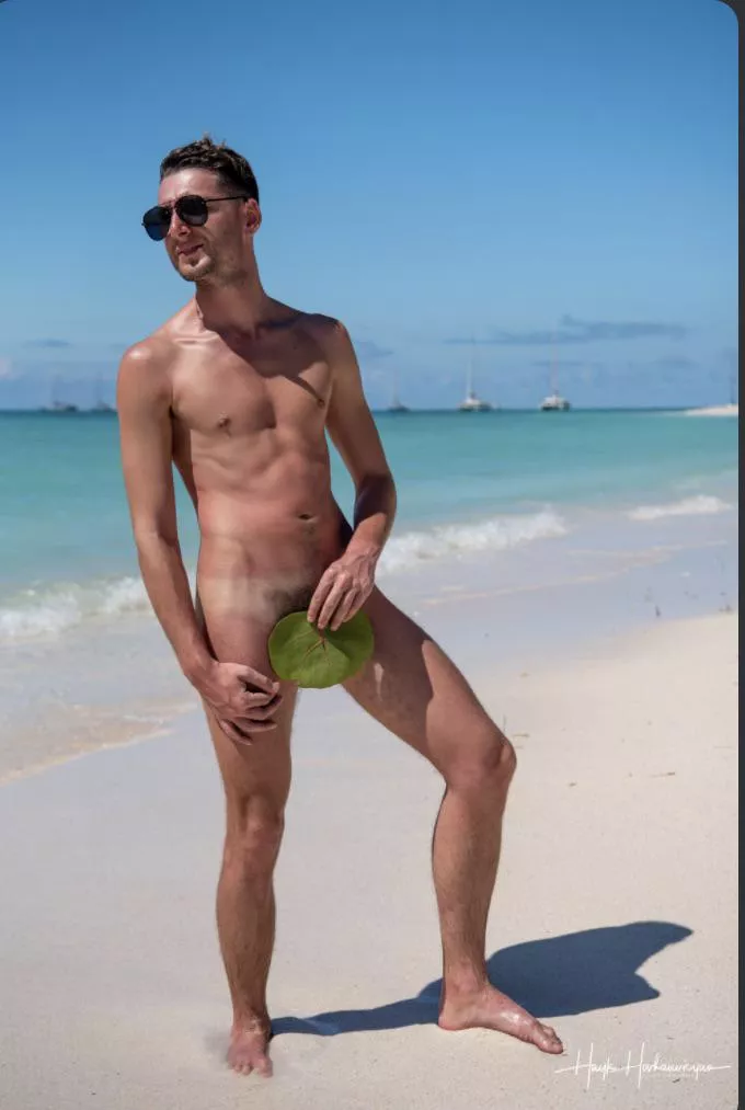 On the beach with a leaf! On the beach with a leaf!