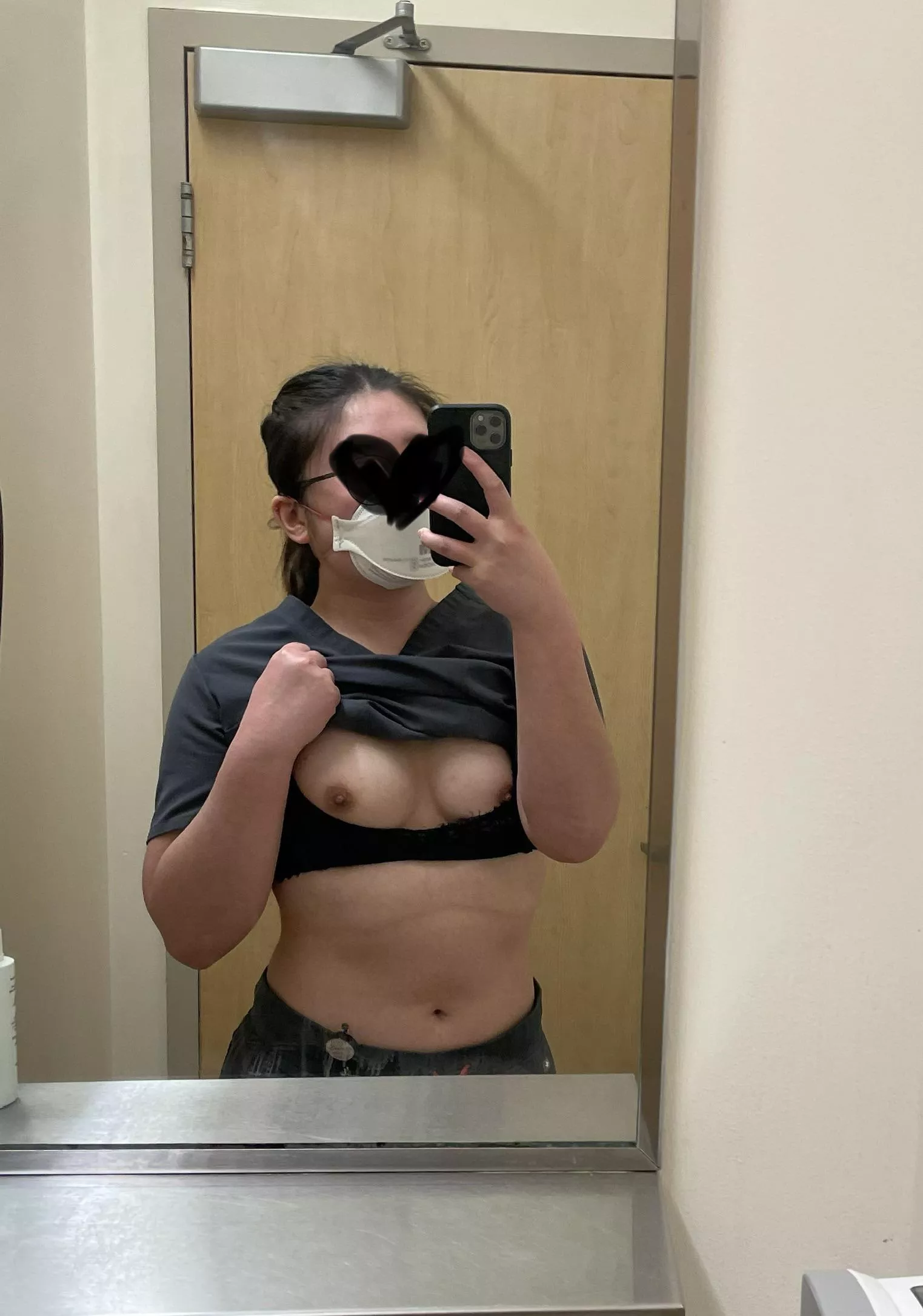 Once again pulling my tits out at work