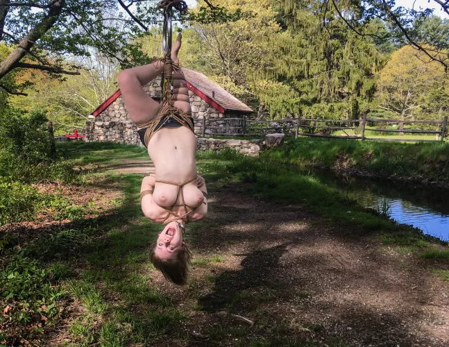 One more Shibari one, then I'll stop for the day, because I don't want to get in trouble for over posting. Beauty in Nature, with the love of my life Sasha ( u/ireallylikecats69 ) [F]