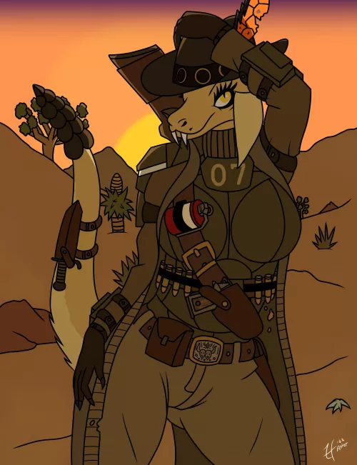 One of my first digital pieces. Traditional sketch, then digitized. My New Vegas Nightstalker, Aster One of my first digital pieces. Traditional sketch, then digitized. My New Vegas Nightstalker, Aster