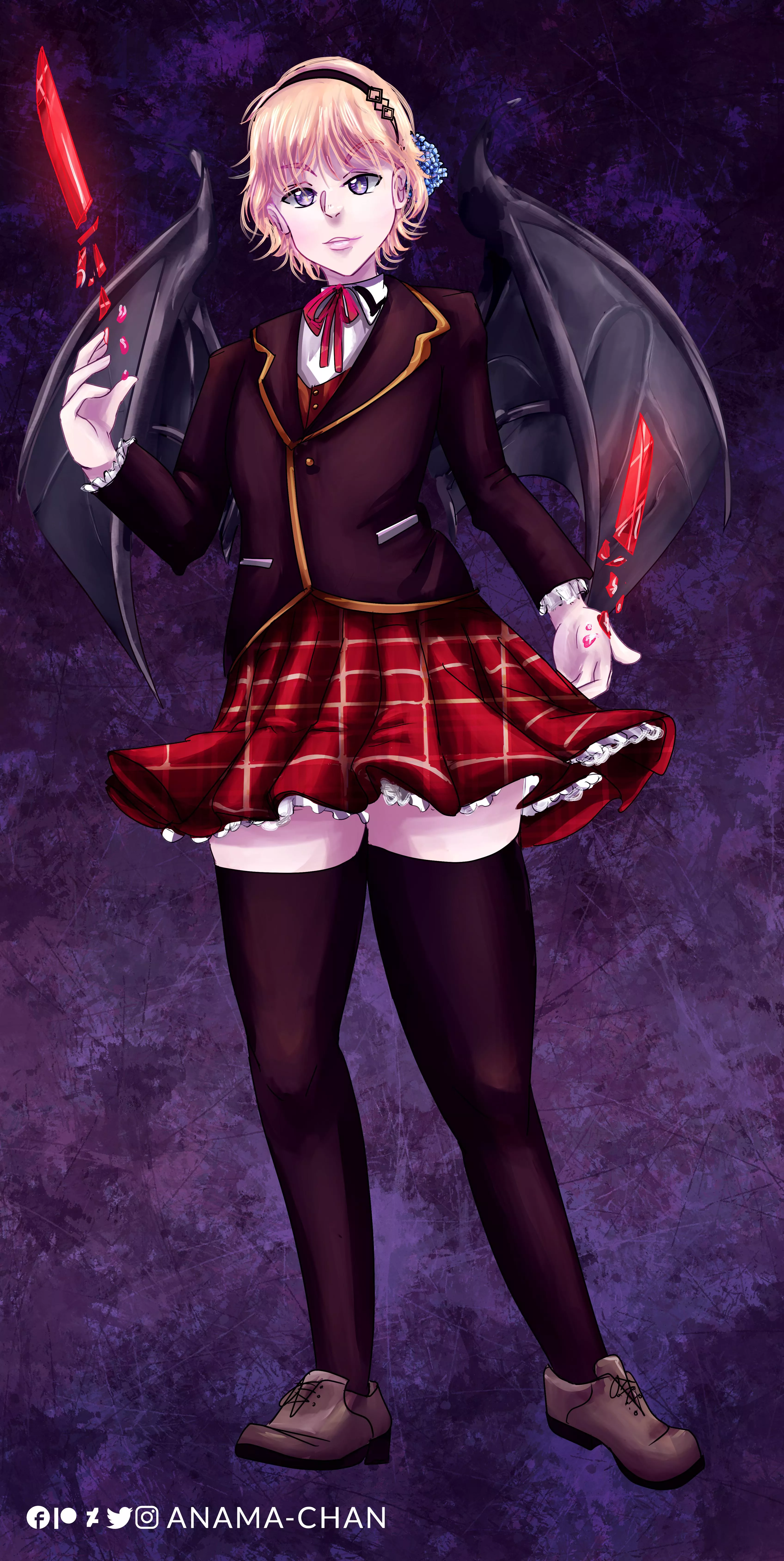 One of my OCs a cute femboi bat Artist: Anama-Chan