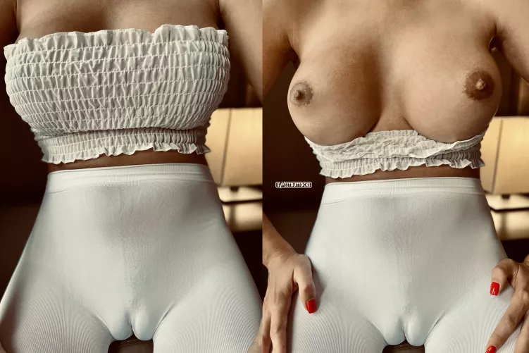 On/off and white pants.