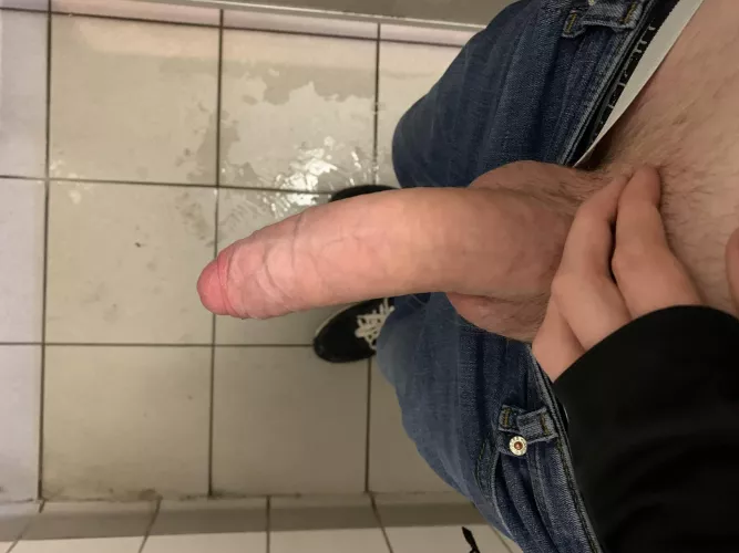 Openly showing my semi in a public toilet. DM’s open