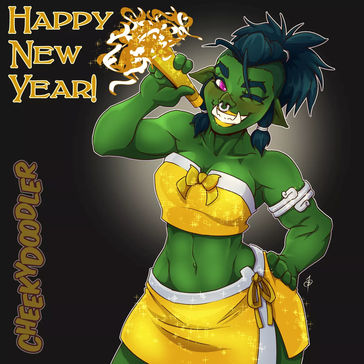 Orc Babe Ready to Party! (by CheekyDoodler) Orc Babe Ready to Party! (by CheekyDoodler)