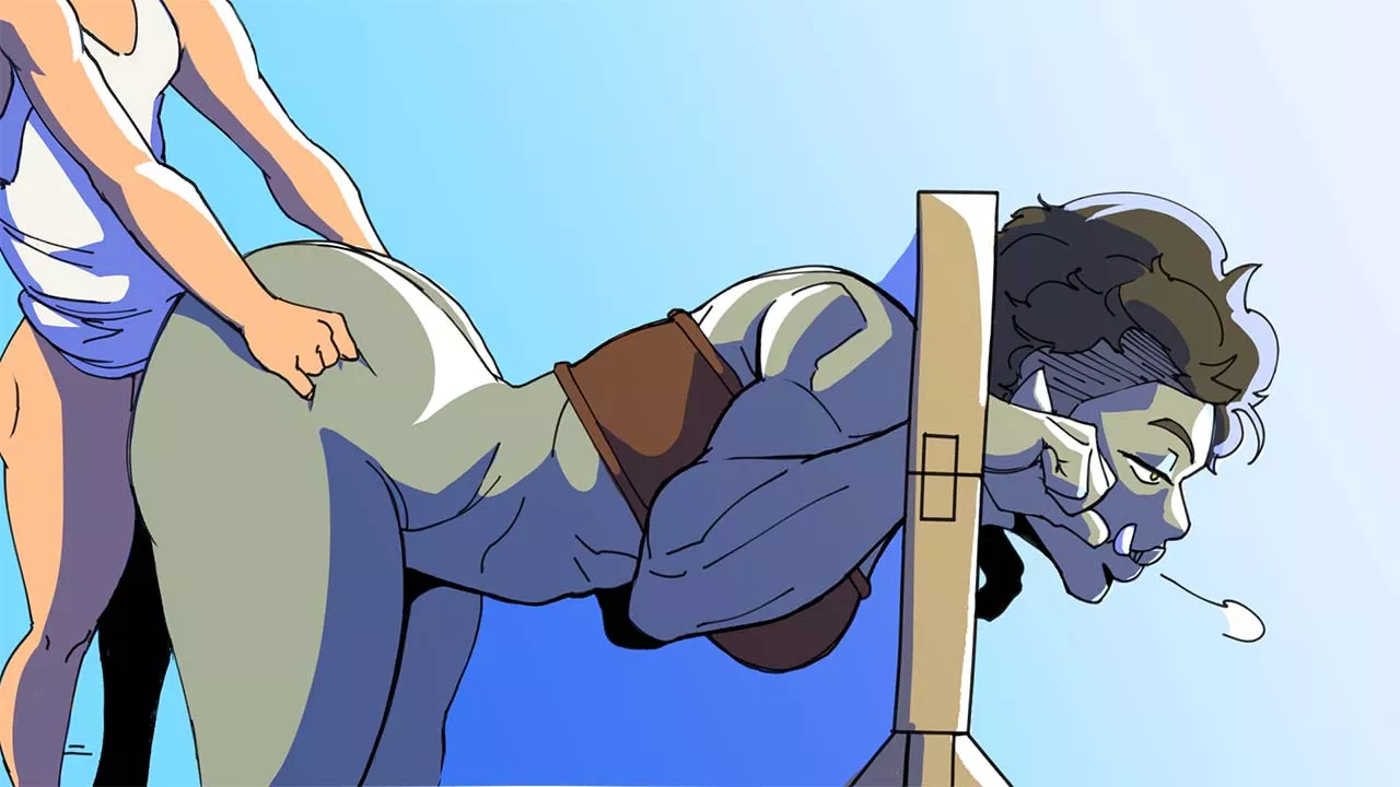 Orc's Punishment for Attacking Town (TzaiArt) [Queen's Brothel]