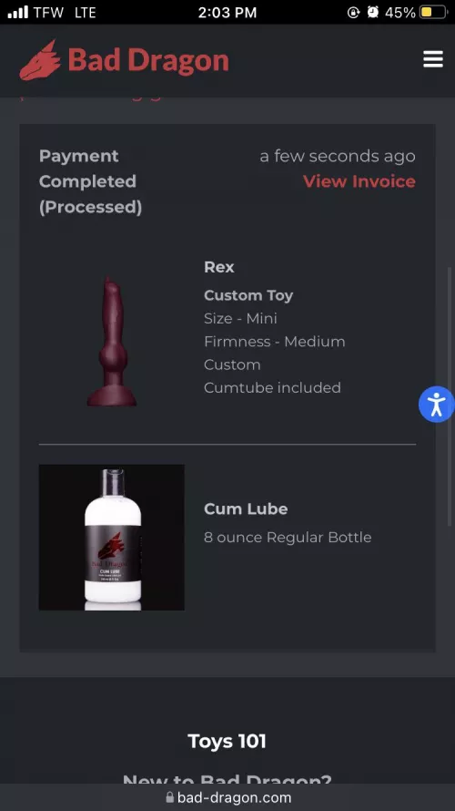 Ordered my first BD. Mini Rex with cumtube in merlot I’m so excited