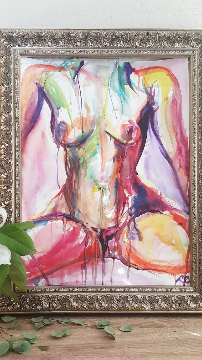 Original Nude Watercolor Painting of Ginger Banks Etsy link to purchase in comments 💕