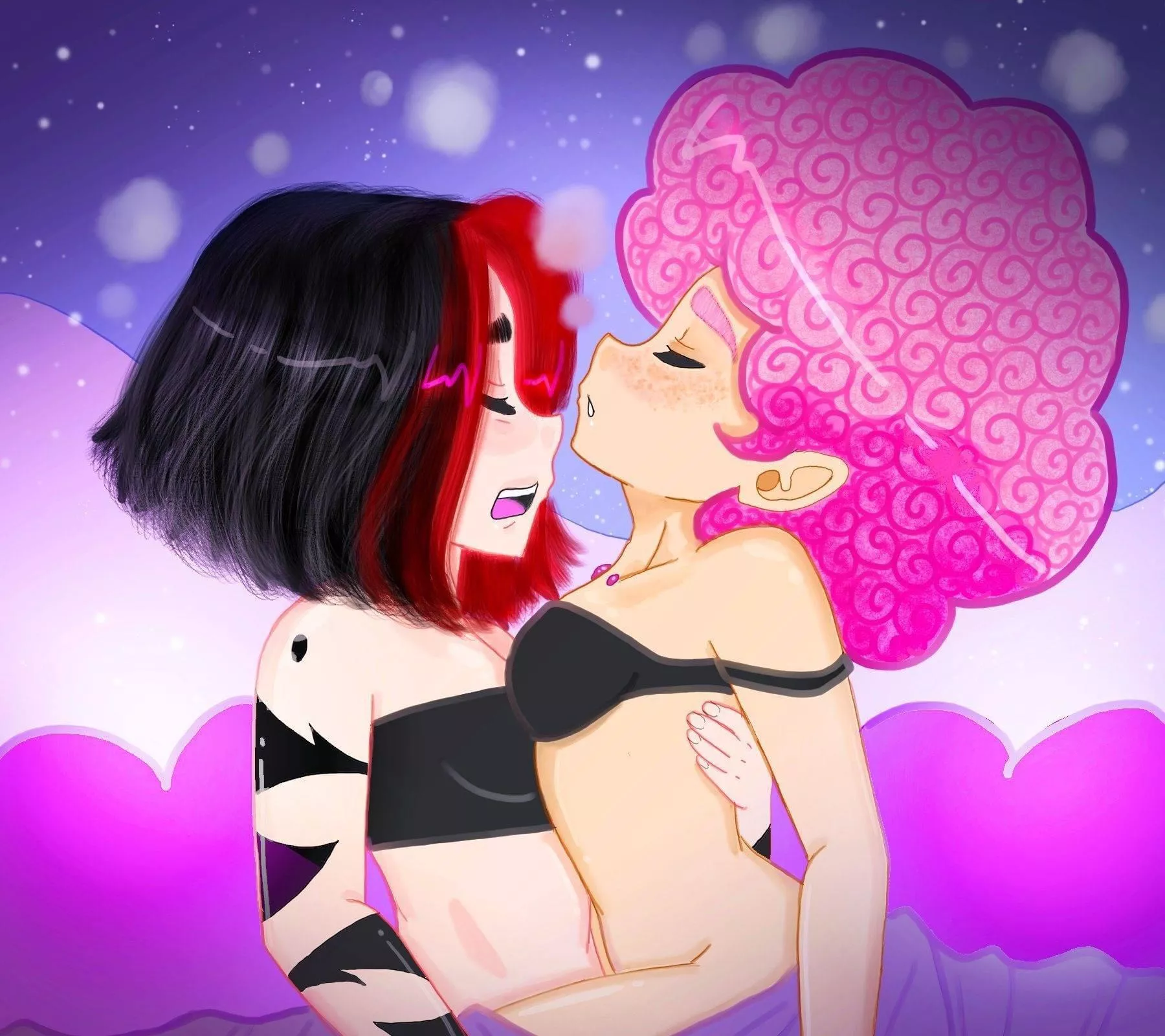 [Original][Our Little Universe] Just my original characters Ruby and Rosa from my comic series drawn in my paint style ????