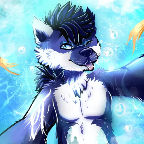 Otter in water! (Art by me ribbonfemale) :3