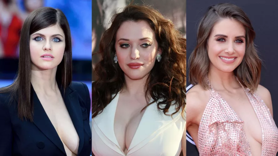 Out of this trio of busty blue-eyed brunettes, for who do you cum to the most? (Alexandra Daddario, Kat Dennings, Alison Brie) Out of this trio of busty blue-eyed brunettes, for who do you cum to the most? (Alexandra Daddario, Kat Dennings, Alison Brie)