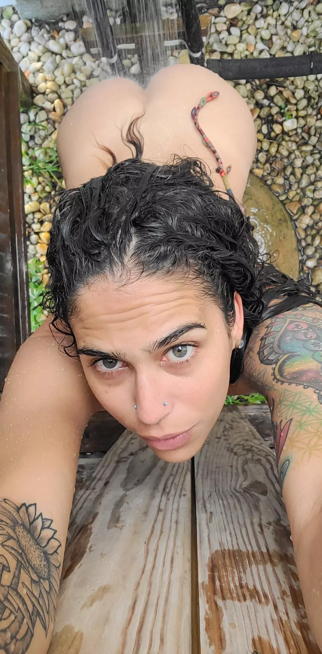 Outdoor shower fun. 💦💦