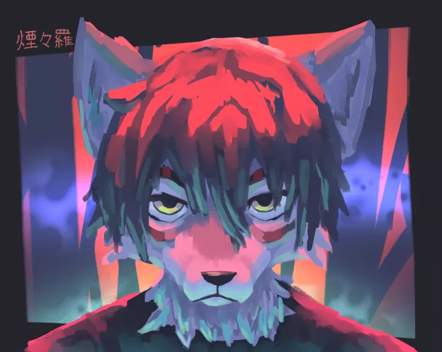 painted an edgy emo furry guy