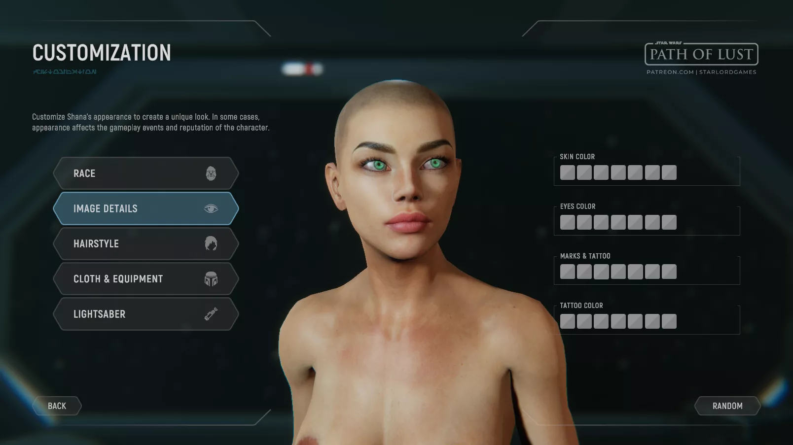 Path of lust W.I.P.: Shana as human (StarLord Games).