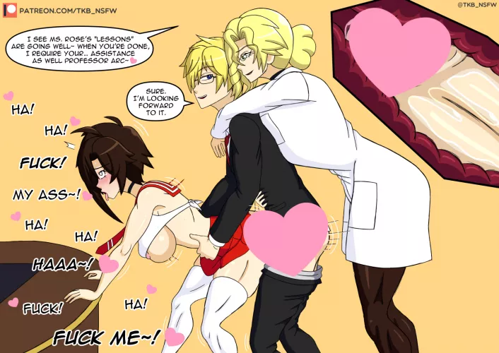 Patreon's Request: Prof. Arc Part 2 (Ruby x Jaune x Glynda) - (by@TKB NSFW on Twitter)