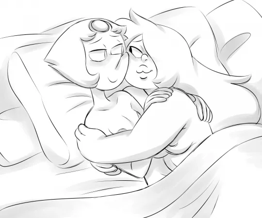 Pearlmethyst cuddle by MissGreeneynsfw