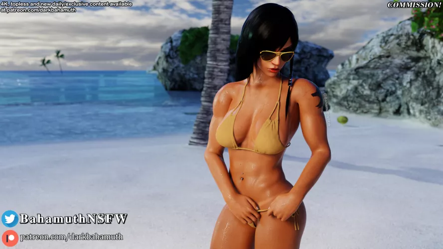 Pharah at the beach (BahamuthNSFW)