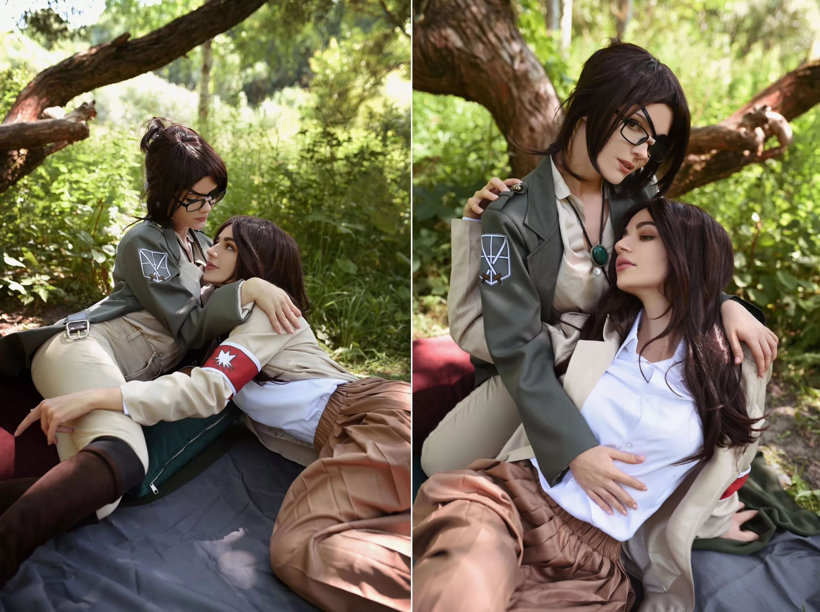 Pieck and Hanji from AoT cosplay